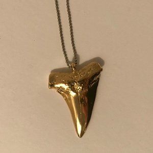 WHITE MOTH Gold-Tone Shark Tooth Necklace